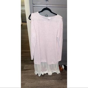 Lauren Conrad sz L pink light sweater dress